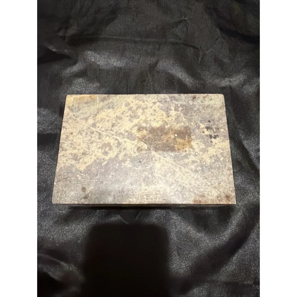 Vintage Hand Carved Marble Jewelry Box,White Stone Trinket Box, Onyx Trinket Box